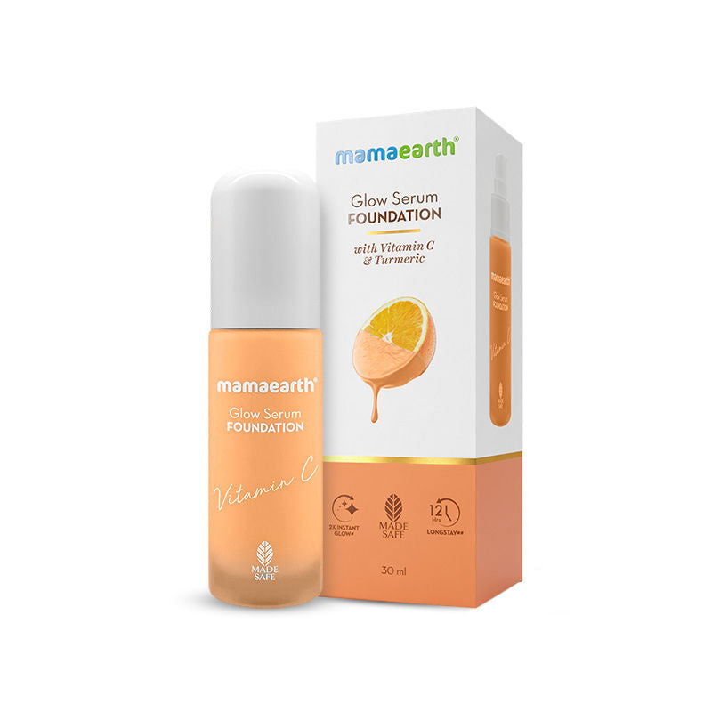 Mamaearth Glow Serum Foundation With Vitamin C & Turmeric For 12-hour Long Stay