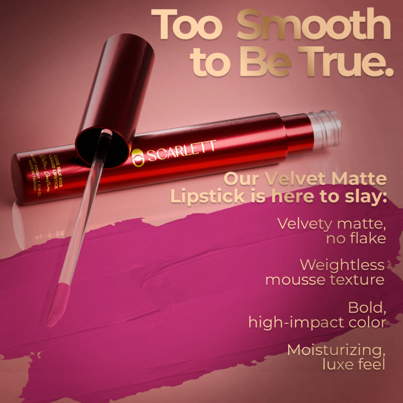 Scarlett Cosmetic Luxe Silk Kiss Liquid Lipstick 300N