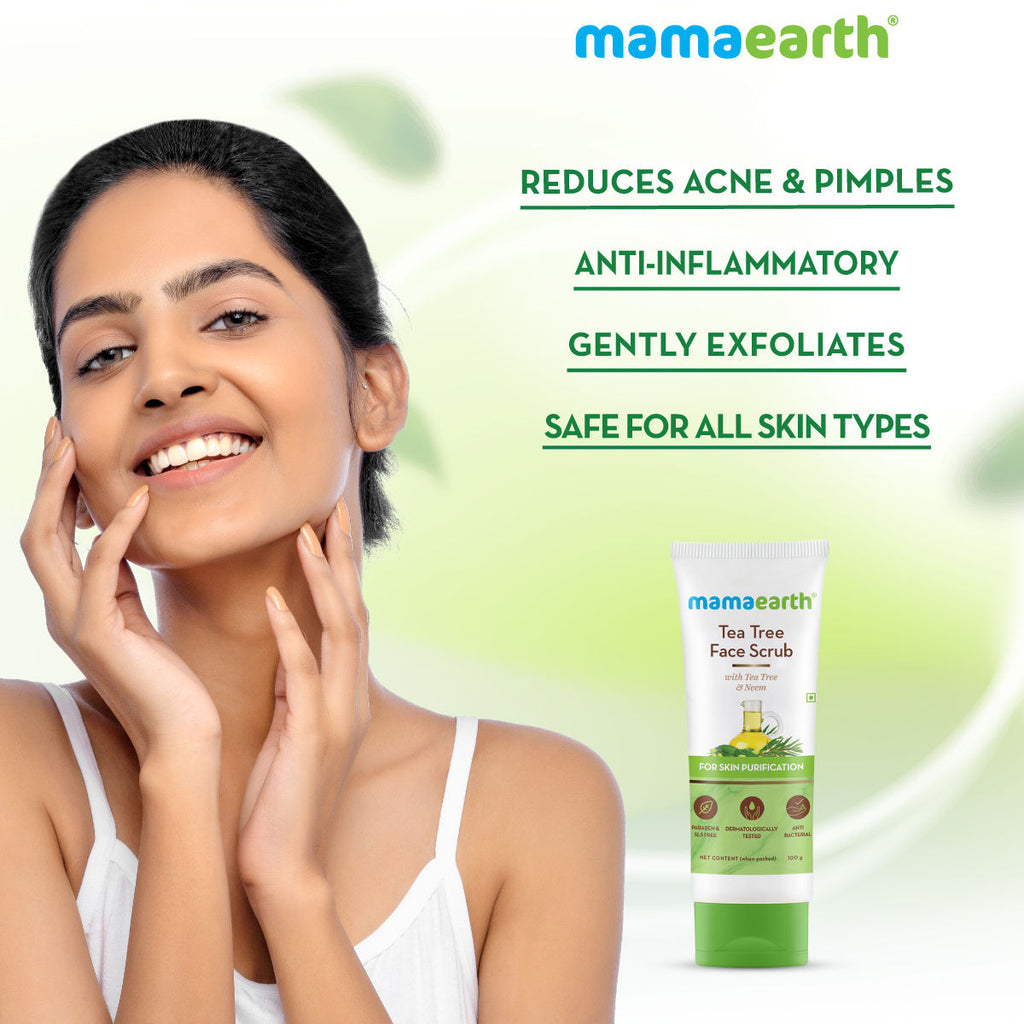 Mamaearth Tea Tree Face Scrub With Tea Tree And Neem For Skin Purification
