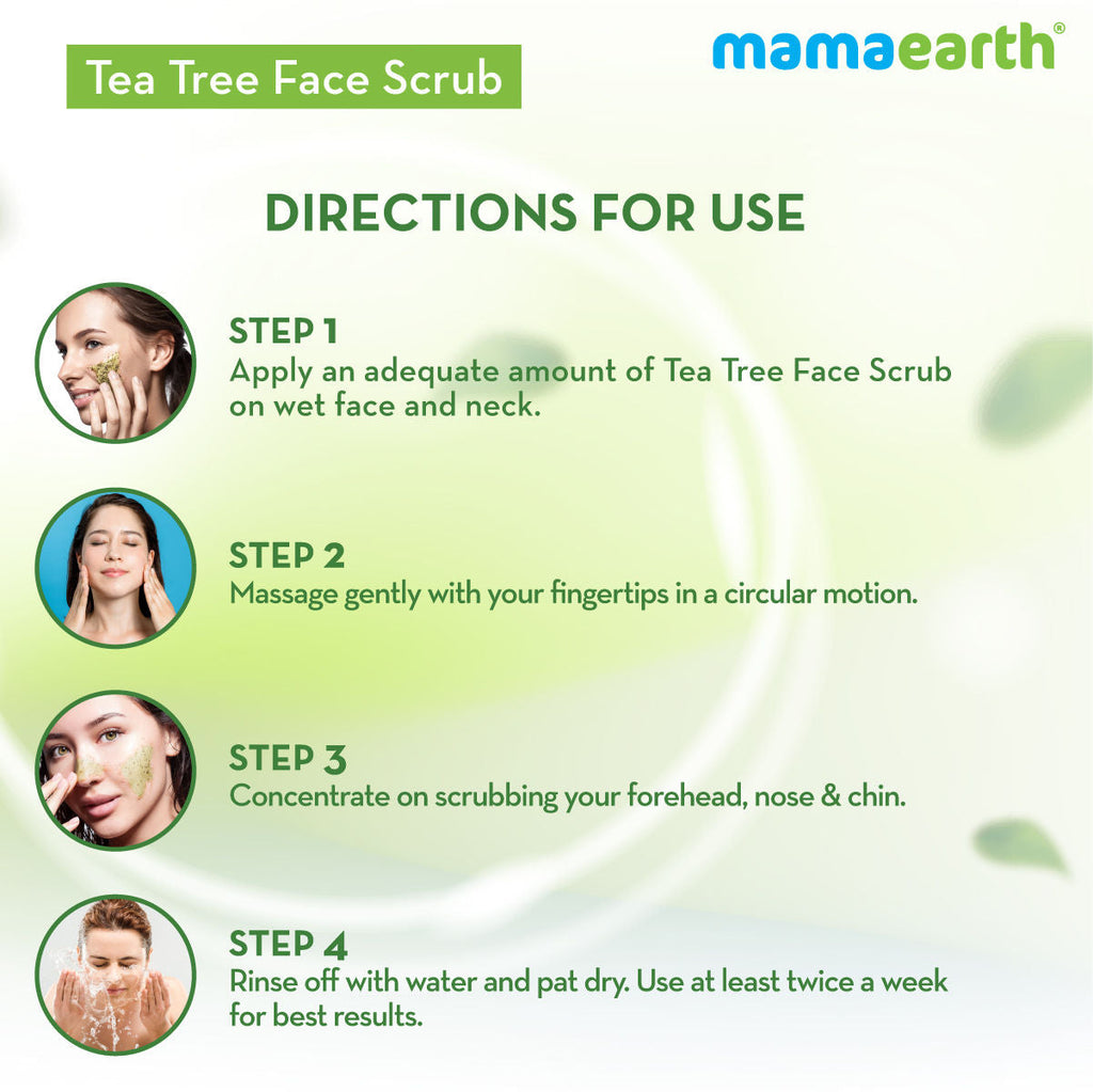 Mamaearth Tea Tree Face Scrub With Tea Tree And Neem For Skin Purification