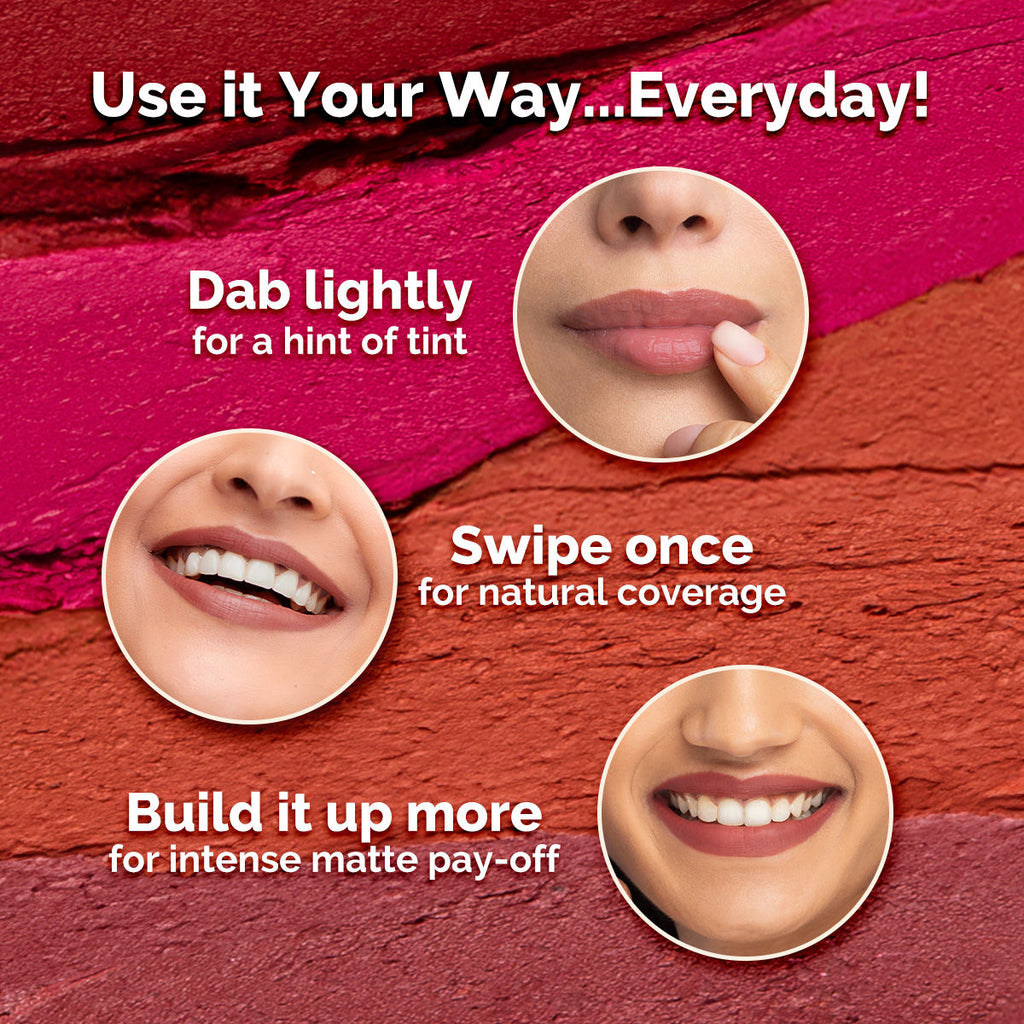 Mamaearth Moisture Matte Longstay Mini Lipstick with Avocado Oil & Vitamin E