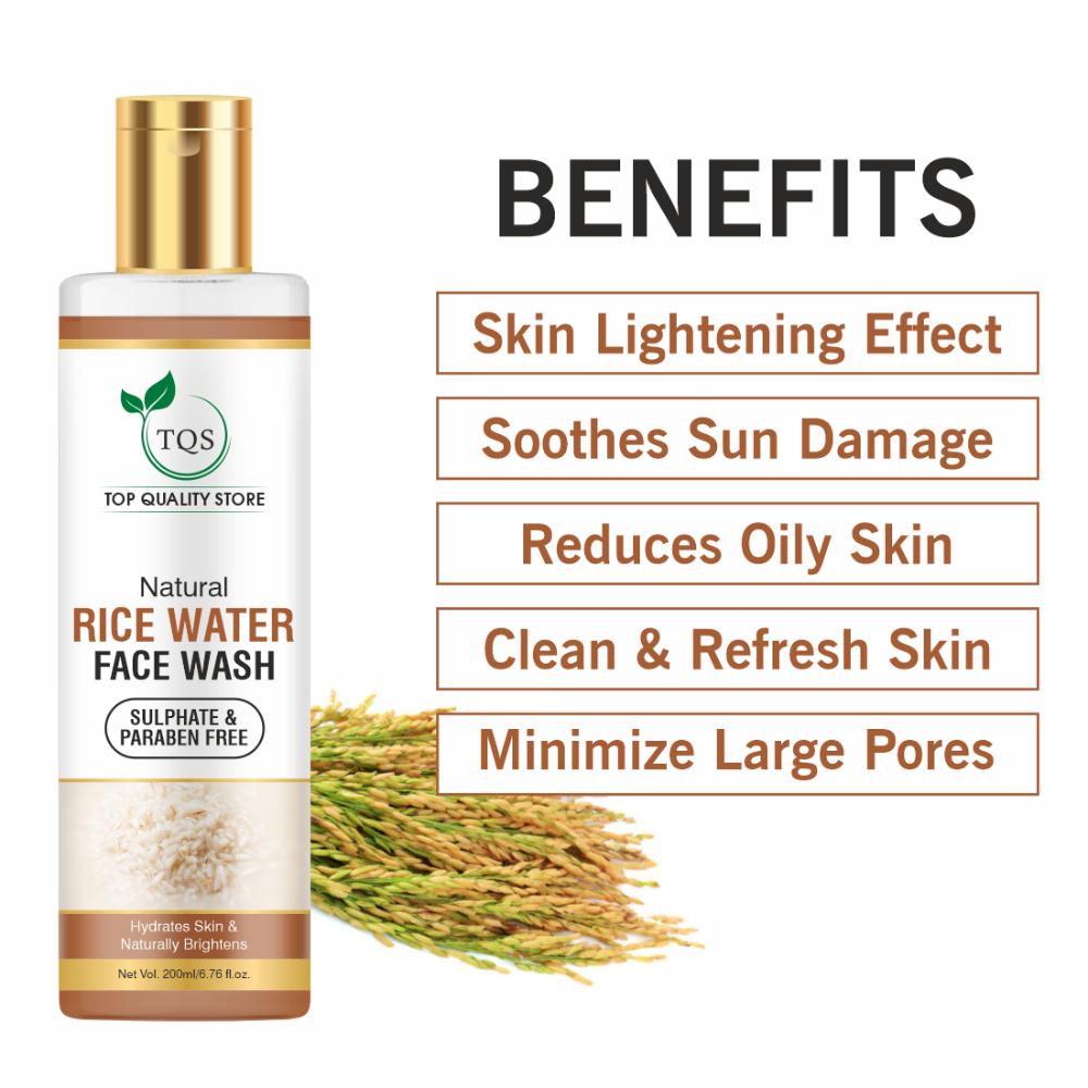 Tqs Rice Water Face Wash For Glass Skin Brightens, Tightens & Evens Skin Tone Suitable For All Skin