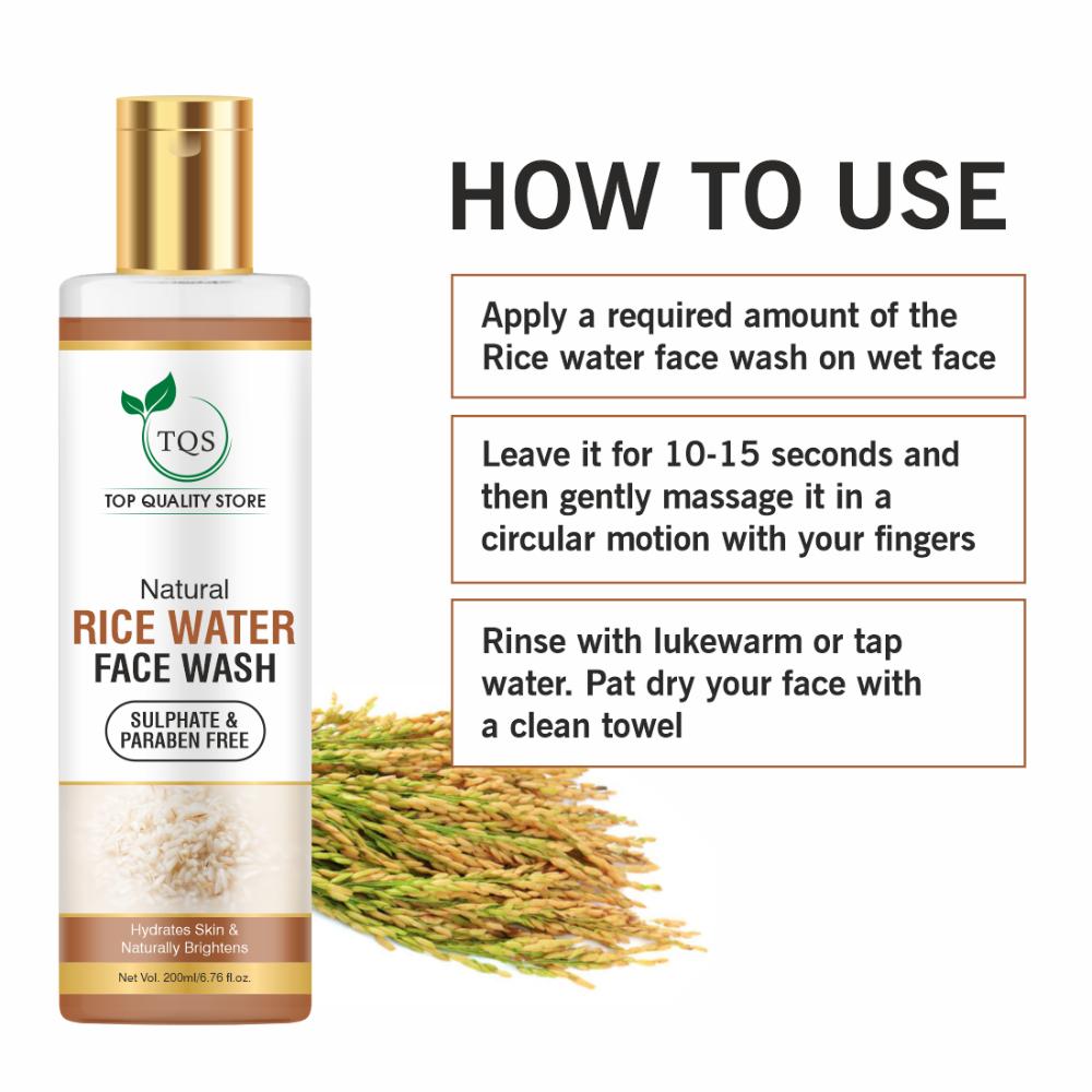 Tqs Rice Water Face Wash For Glass Skin Brightens, Tightens & Evens Skin Tone Suitable For All Skin
