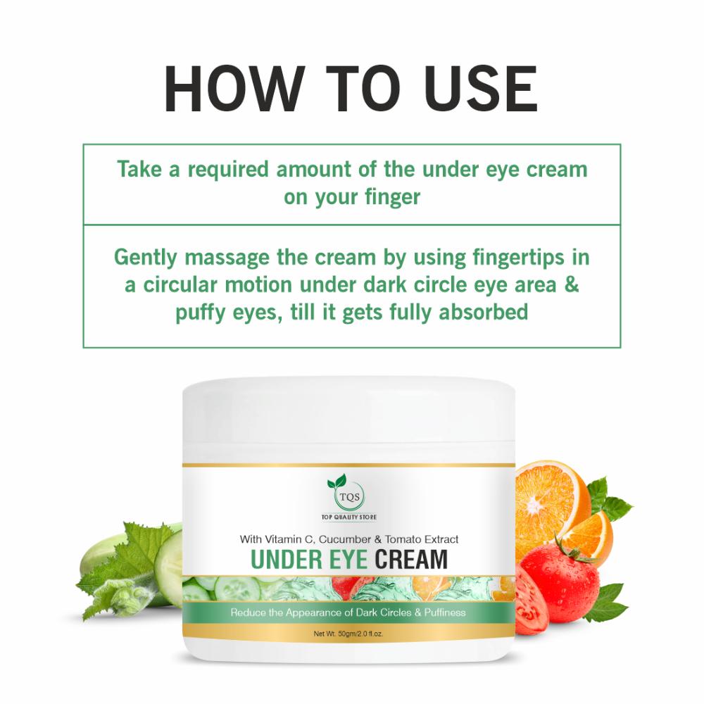 Tqs Under Eye Cream With Vitamin C, Cucumber Extract Dark Circles, Eye Puffiness & Wrinkles