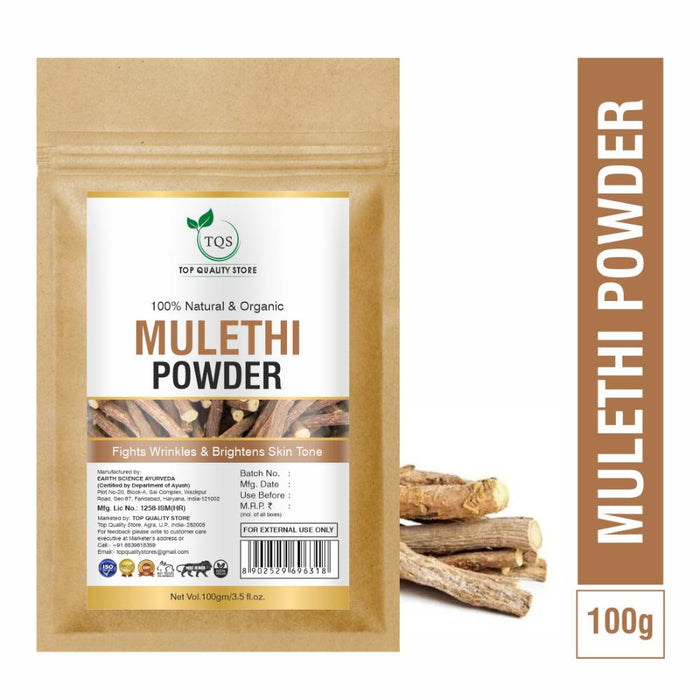Tqs Natural Mulethi Powder 100% Organic, For Skin & Hair Care