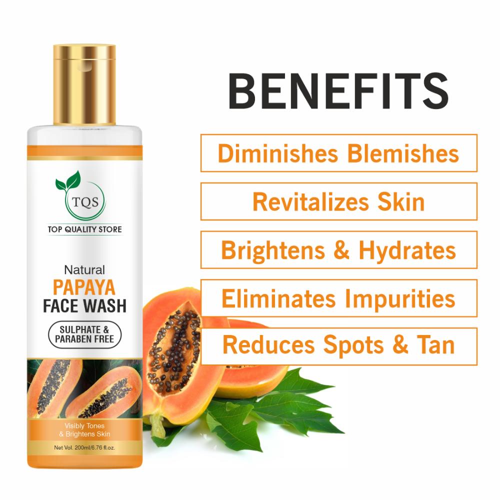 Tqs Papaya Face Wash For Tan Removal, Dead Skin & Dark Spots Removal For A Clear & Glowing Skin