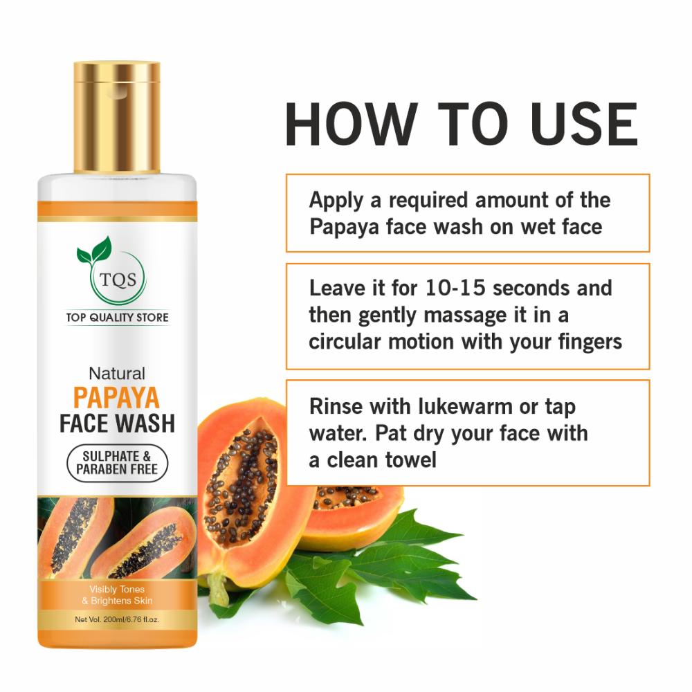 Tqs Papaya Face Wash For Tan Removal, Dead Skin & Dark Spots Removal For A Clear & Glowing Skin