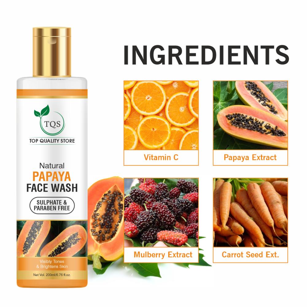 Tqs Papaya Face Wash For Tan Removal, Dead Skin & Dark Spots Removal For A Clear & Glowing Skin