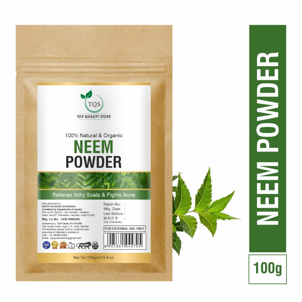 Tqs Natural Neem Leaf Organic Powder For Oil Control & Deep Cleanses