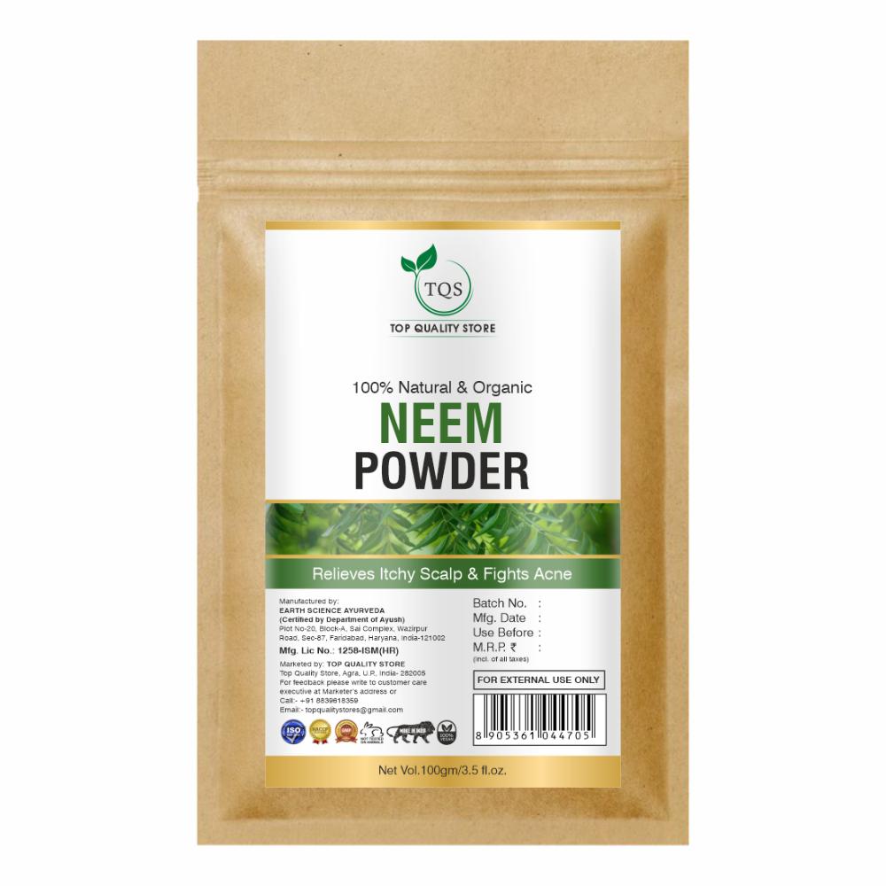 Tqs Natural Neem Leaf Organic Powder For Oil Control & Deep Cleanses