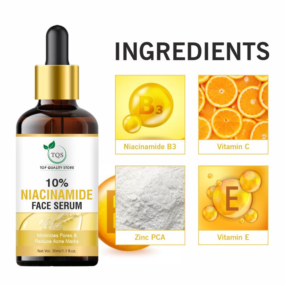 Tqs 10% Niacinamide Face Serum With Zinc Fades Acne Marks & Dark Spots Control