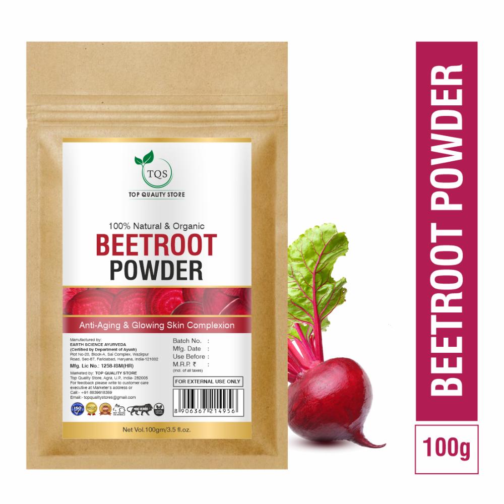 Tqs 100% Natural Beetroot Powder Pure & Organic For Face, Hair Skin & Lip Balm No Additives