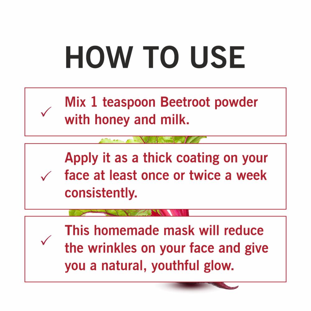 Tqs 100% Natural Beetroot Powder Pure & Organic For Face, Hair Skin & Lip Balm No Additives