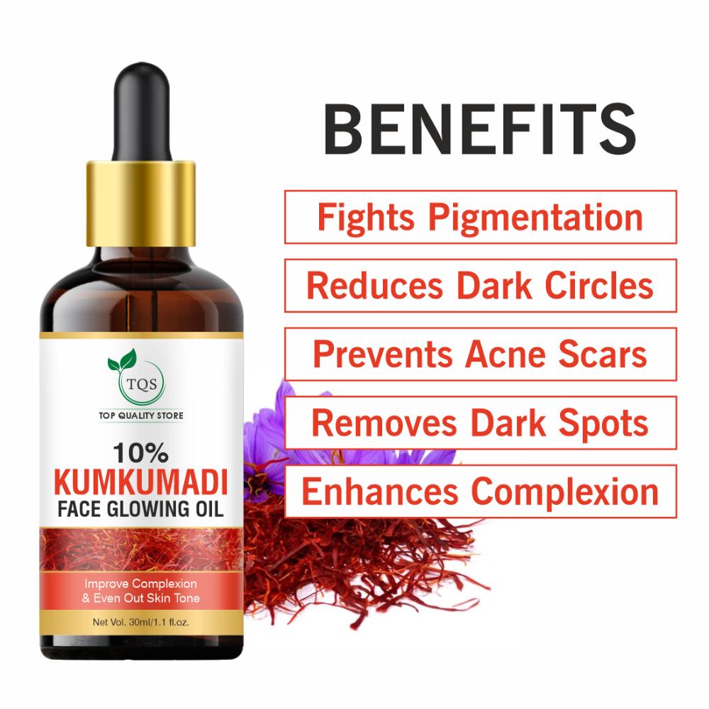 Tqs Kumkumadi Oil Thailam, Skin Brightening Oil Toned Glow Enriched With Saffron 100% Chemical Free