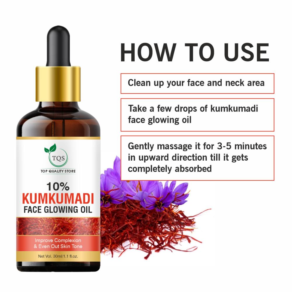Tqs Kumkumadi Oil Thailam, Skin Brightening Oil Toned Glow Enriched With Saffron 100% Chemical Free