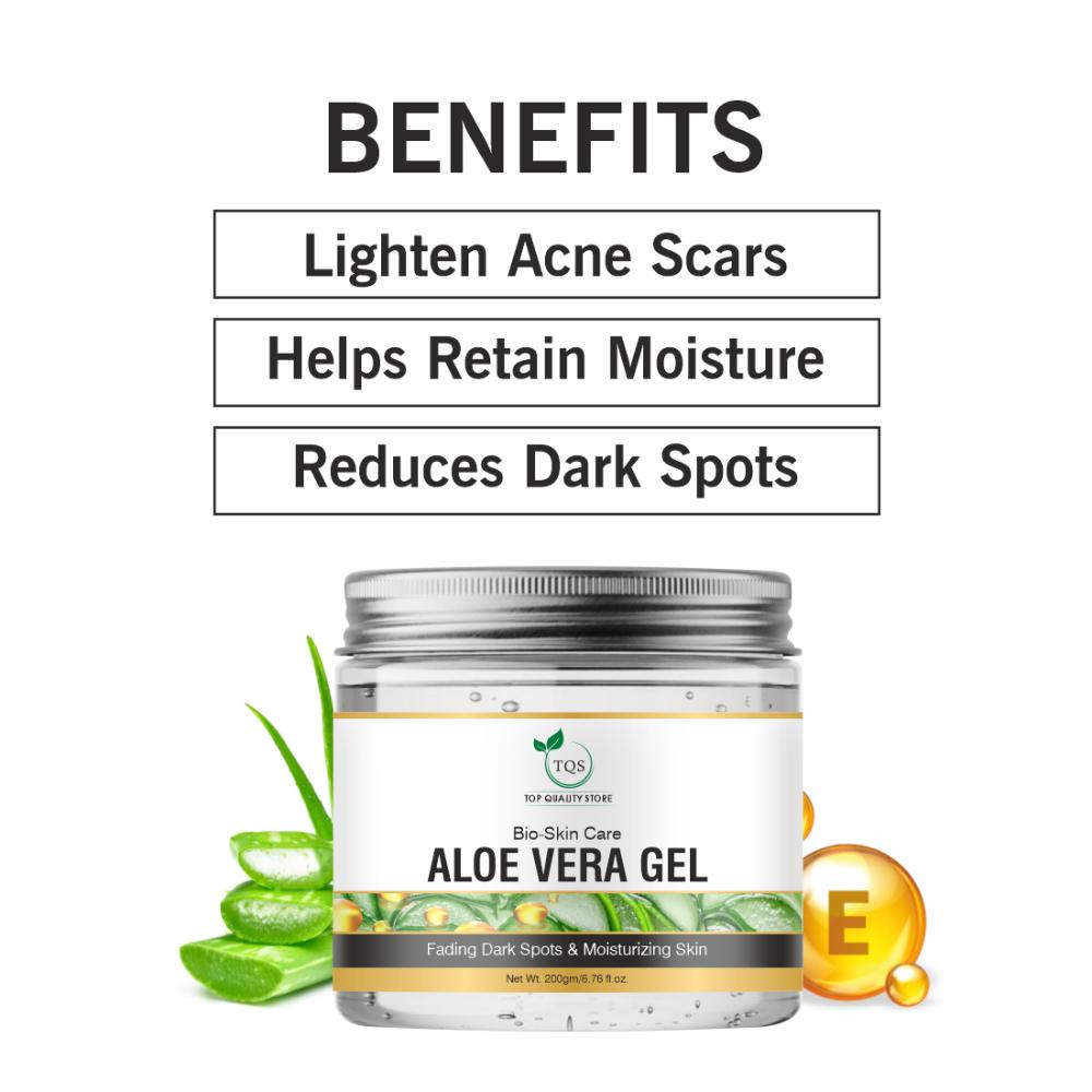 Tqs Aloe Vera Gel For Face, With Natural Aloe Vera & Vitamin E For Skin & Hair