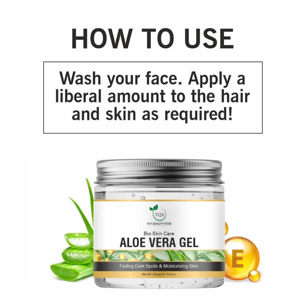 Tqs Aloe Vera Gel For Face, With Natural Aloe Vera & Vitamin E For Skin & Hair