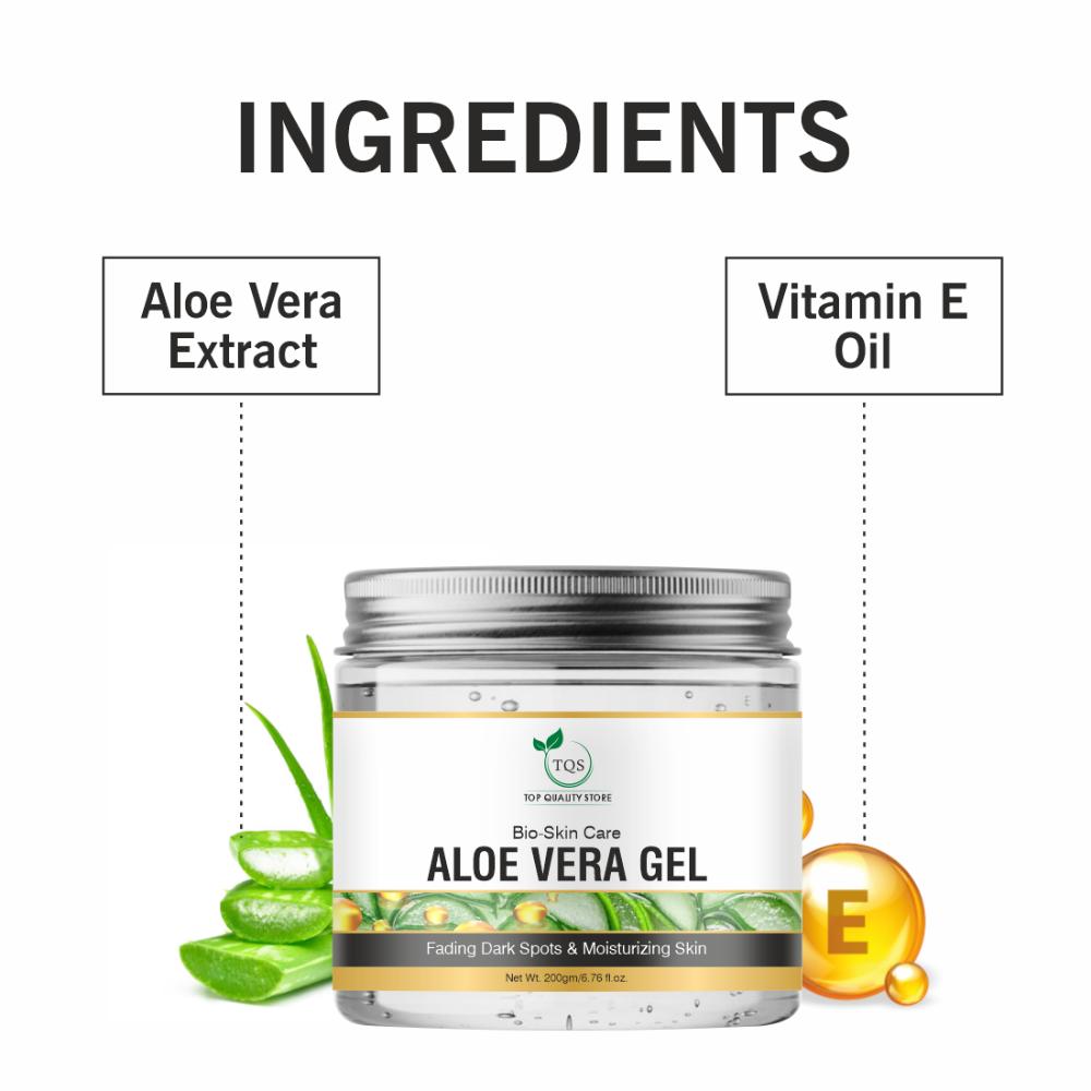 Tqs Aloe Vera Gel For Face, With Natural Aloe Vera & Vitamin E For Skin & Hair