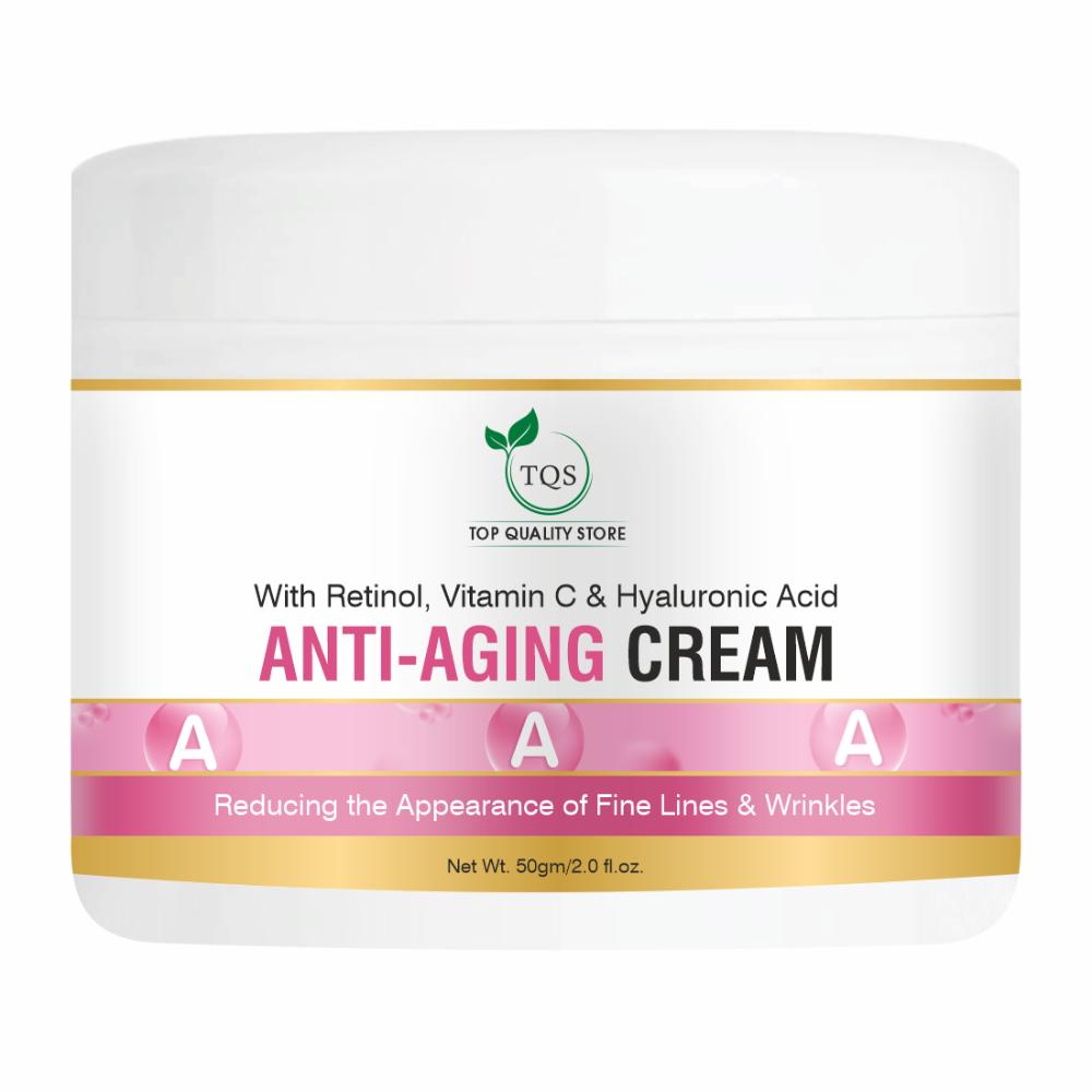 Tqs Anti Aging Night Cream With Hyaluronic Acid & Vitamin C Wrinkle-Free For Oily & Dry Skin