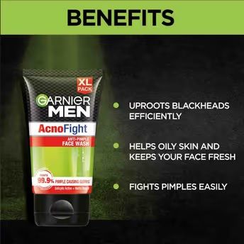 Garnier Men AcnoFight Anti Pimple Face Wash, , Anti Pimple Face Wash with Salicylic Acid