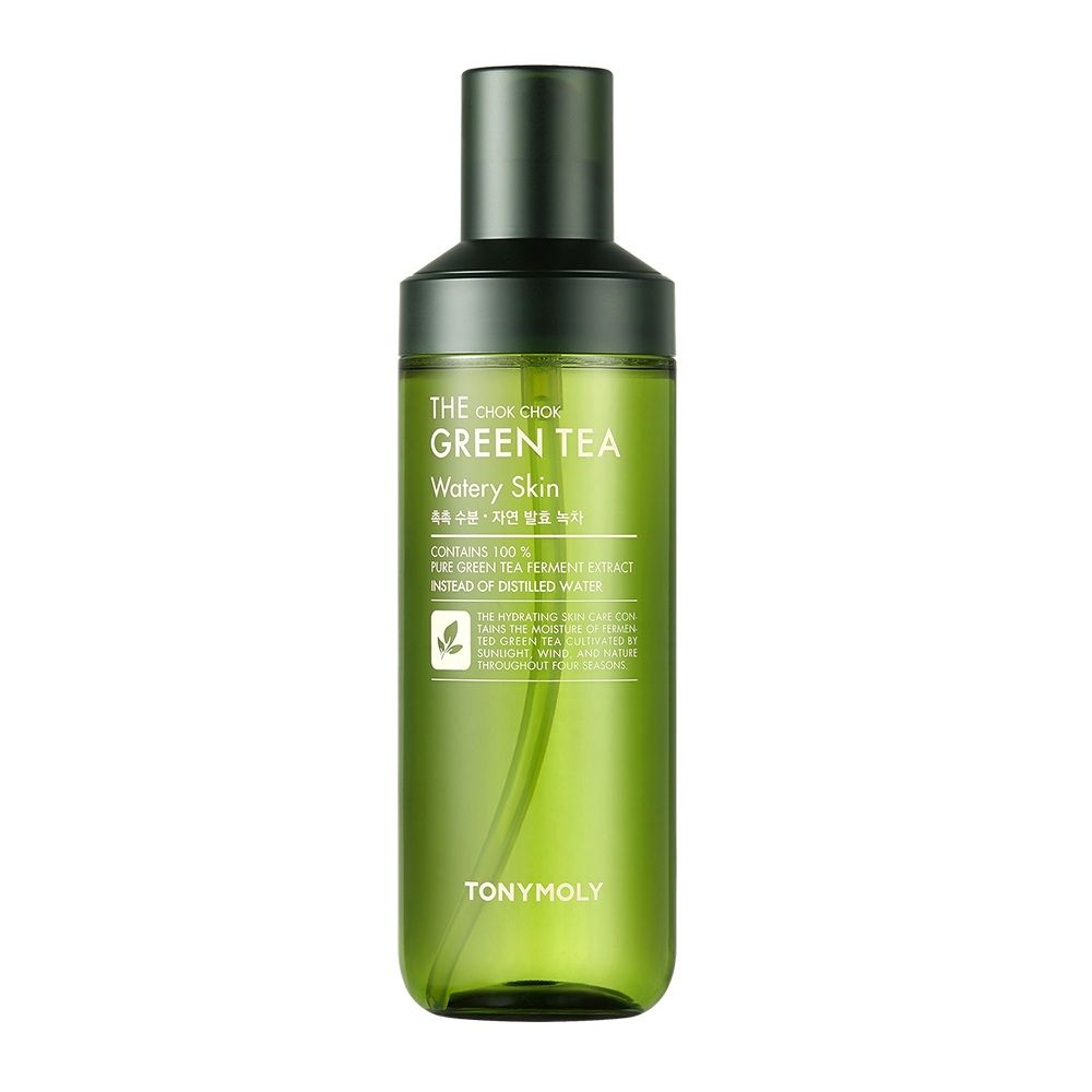 TONYMOLY Korean The Chok Chok Green Tea Watery Skin Toner to Hydrate, Soothe & Brighten Dull Skin