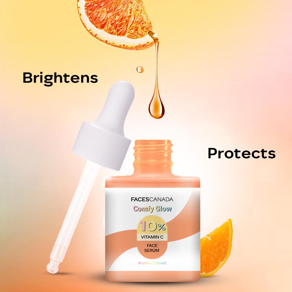 Faces Canada Comfy Glow 10% Vitamin C Face Serum - Brightens Complexion
