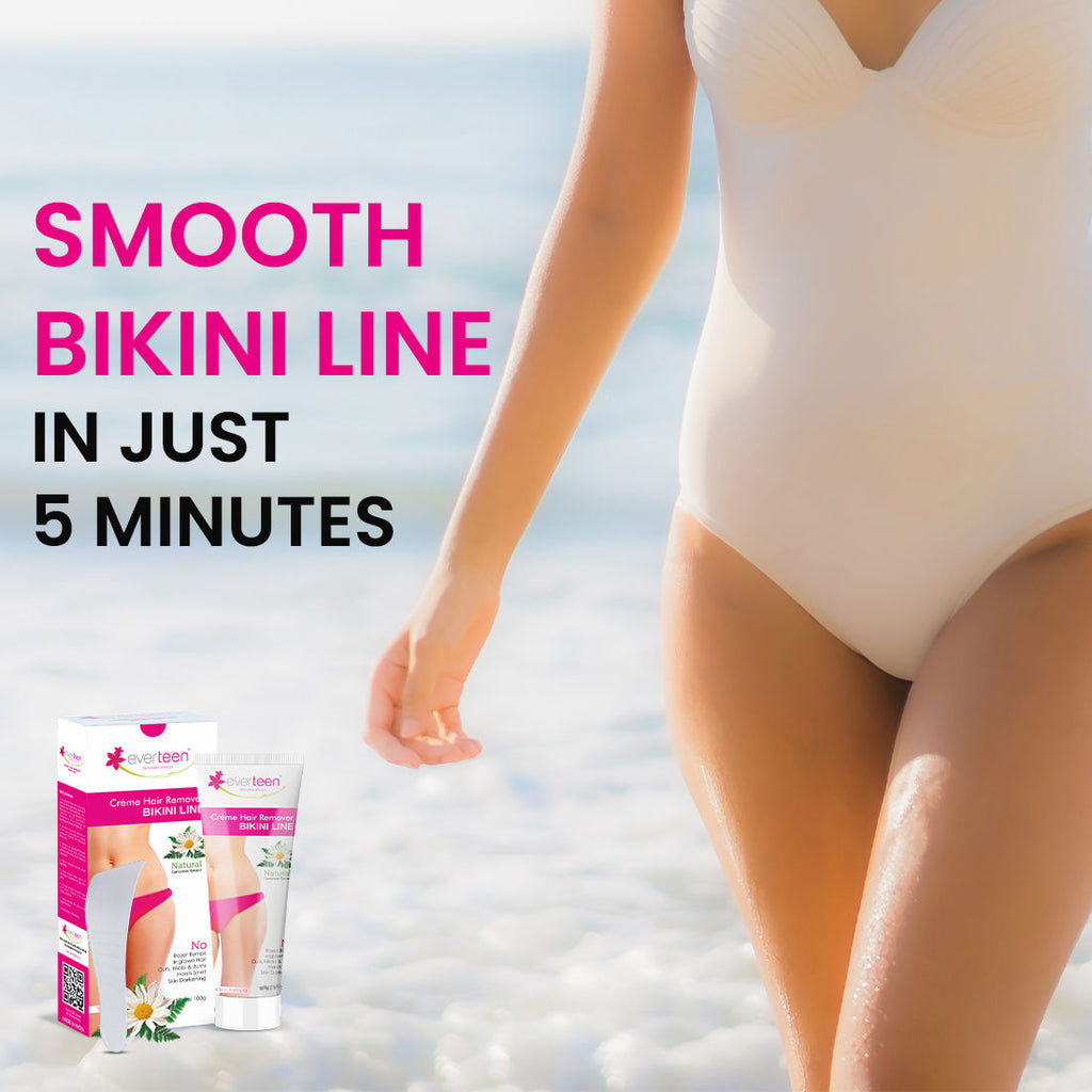 Everteen Bikini Line Hair Remover Creme & Dry Sanitary Napkin Pads XL