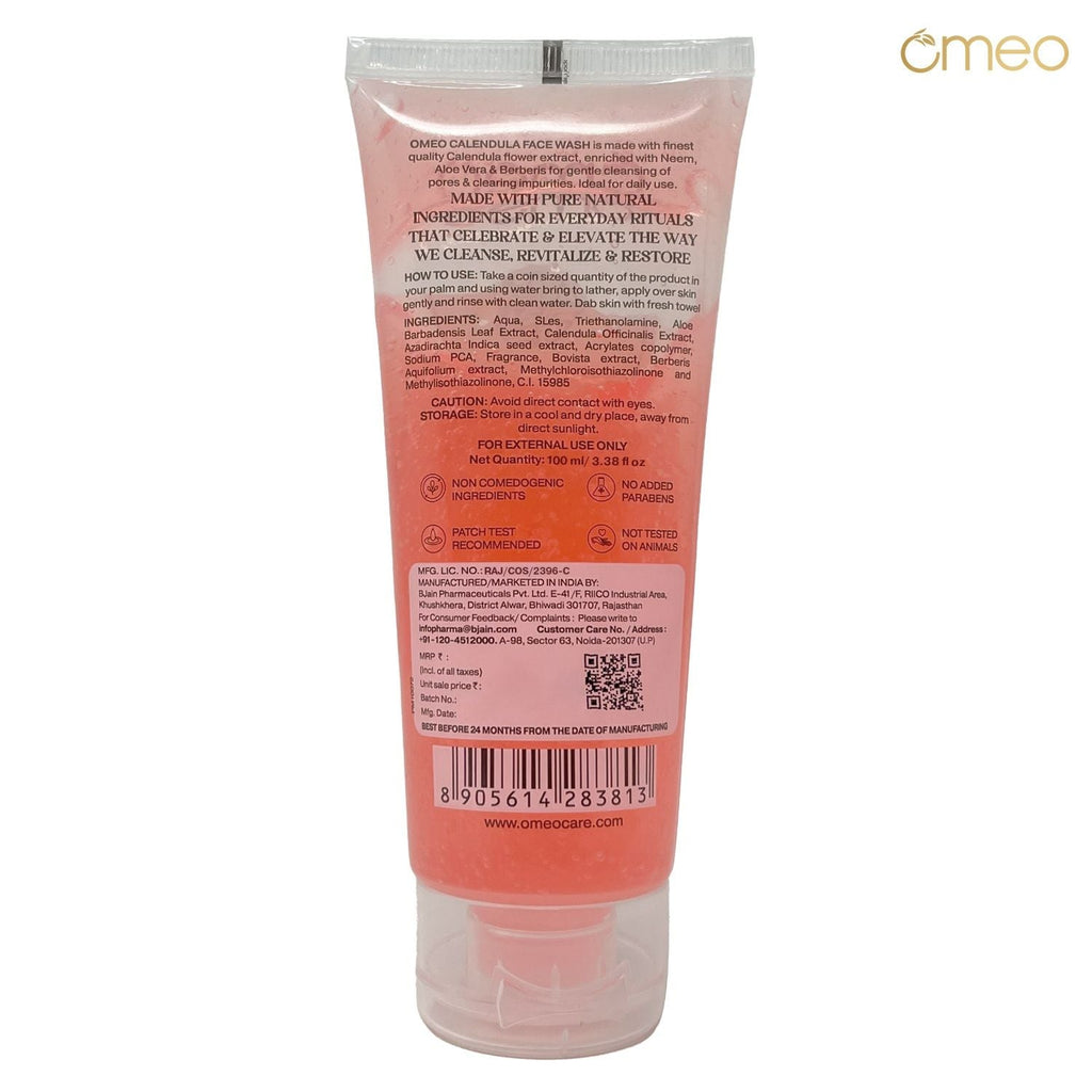 Omeo Calendula Face Wash - Gentle, Daily Use, Safe For All Skin Types