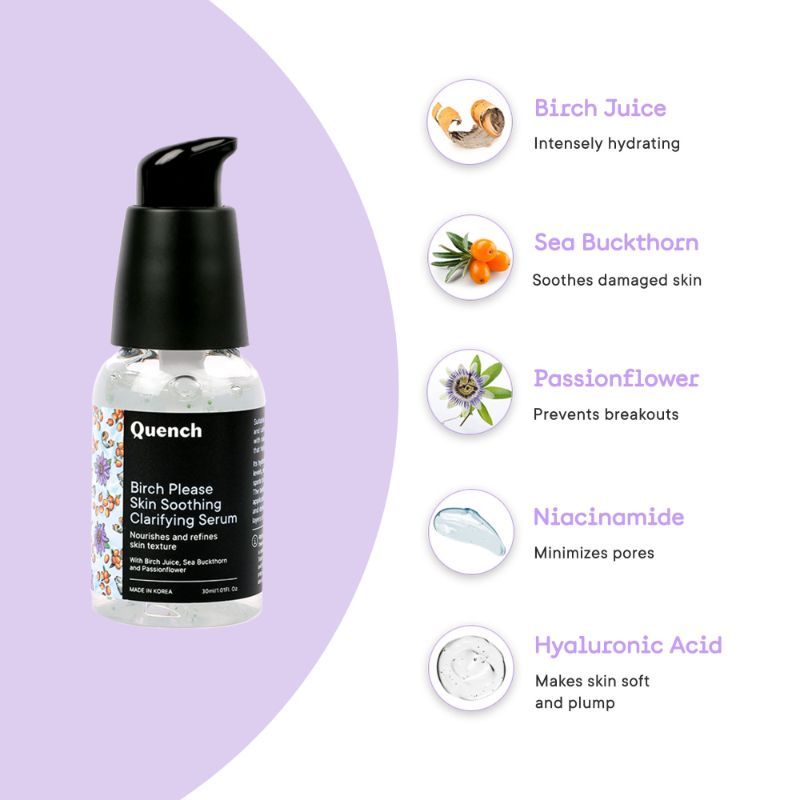 Quench Skin Soothing Clarifying Serum with Hyaluronic Acid
