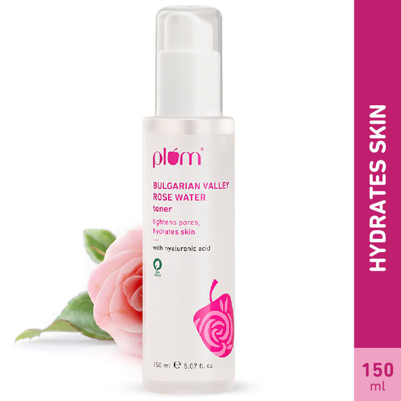 Plum Bulgarian Valley Rose Water Alcohol-Free Spray Toner With Hyaluronic Acid- Hydrates & Refreshes