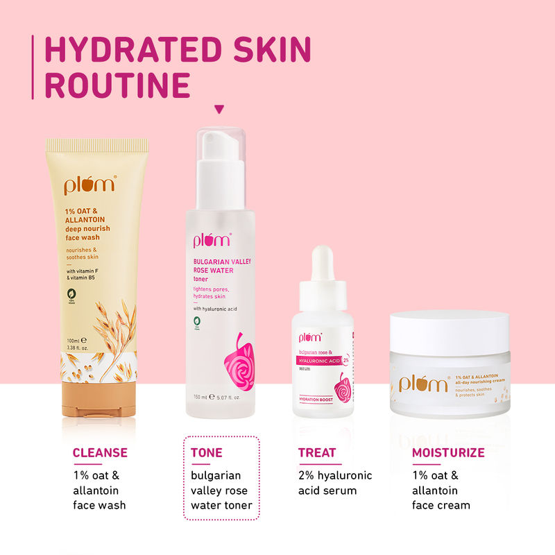Plum Bulgarian Valley Rose Water Alcohol-Free Spray Toner With Hyaluronic Acid- Hydrates & Refreshes
