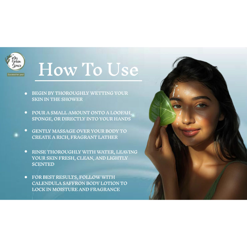 My Green Space Calendula Saffron Body Wash Softens & Nourishes Natural & Organic