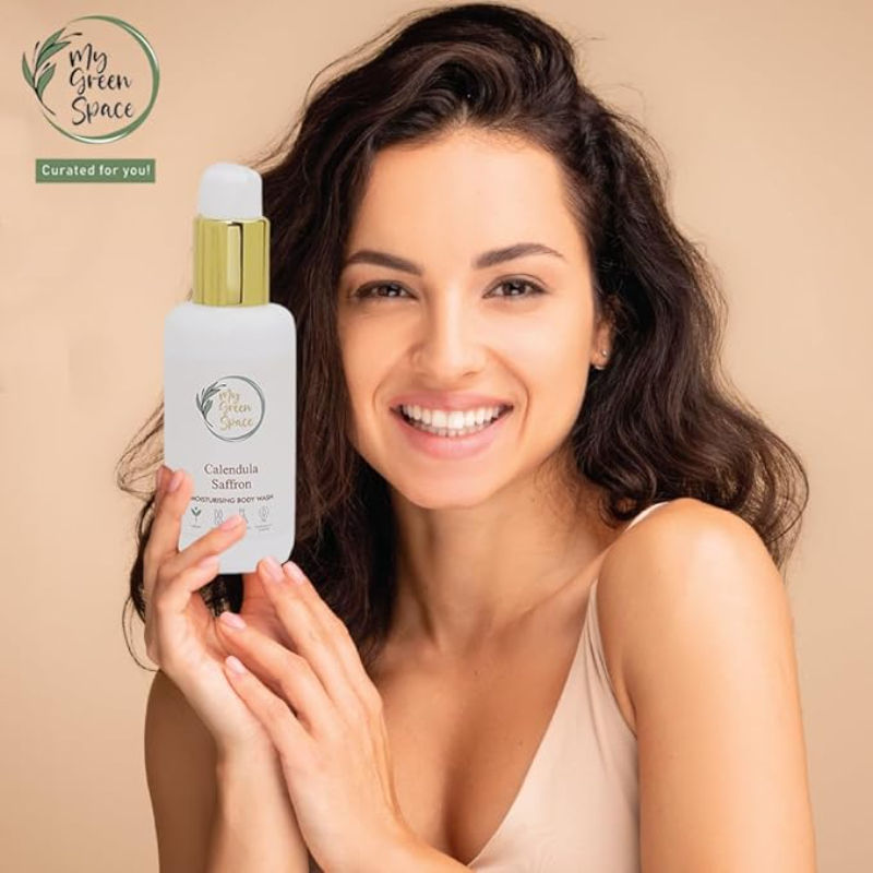 My Green Space Calendula Saffron Body Wash Softens & Nourishes Natural & Organic
