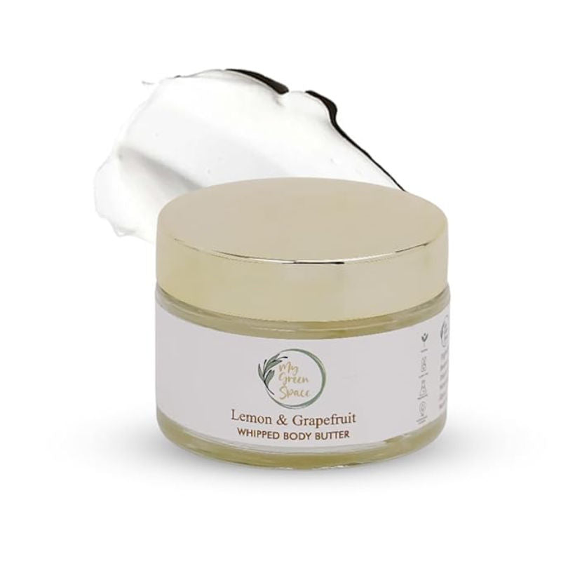 My Green Space Lemon Grapefruit Body Butter, Deep Moisturizing, Brightening & Nourishing Cream
