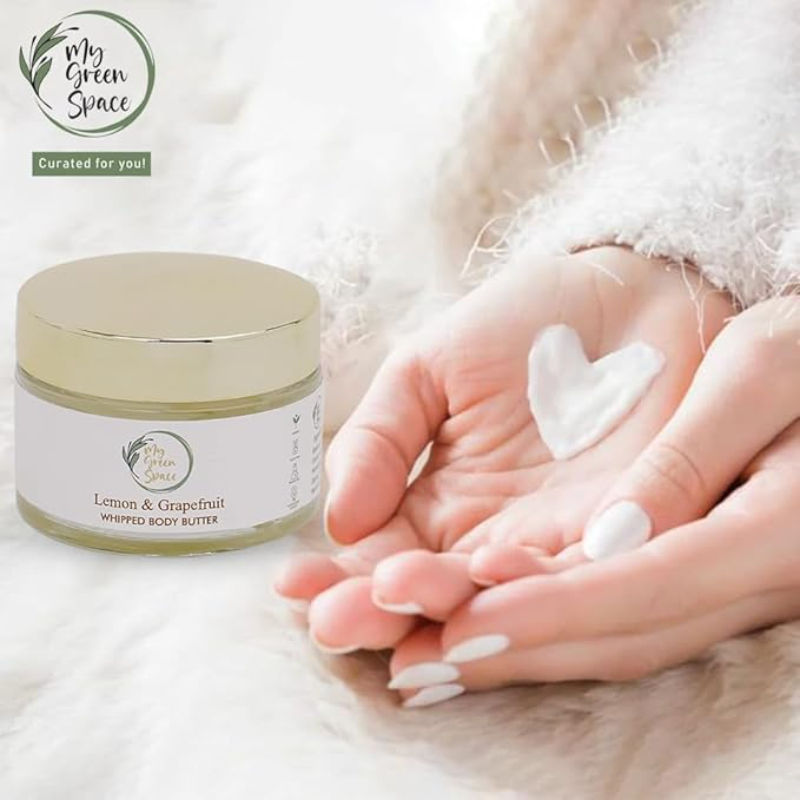 My Green Space Lemon Grapefruit Body Butter, Deep Moisturizing, Brightening & Nourishing Cream