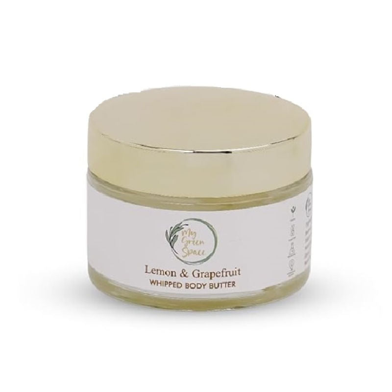 My Green Space Lemon Grapefruit Body Butter, Deep Moisturizing, Brightening & Nourishing Cream