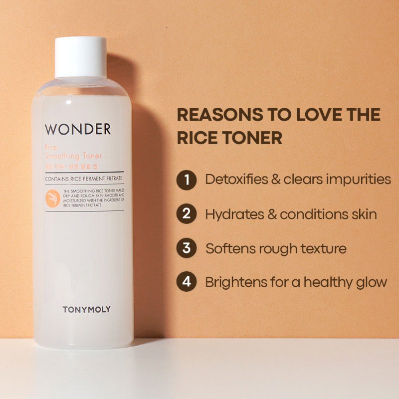 TONYMOLY Korean Wonder Rice Smoothing Toner-Hydrates, Brightens, Clarifies Dry & Combination Skin