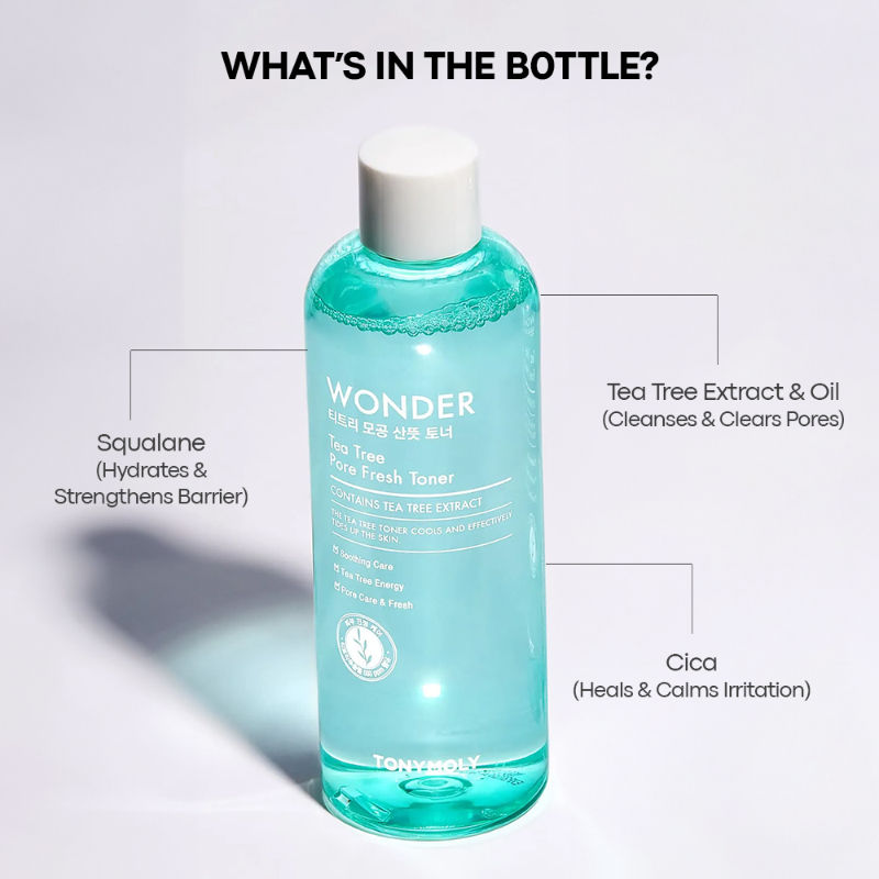 TONYMOLY Korean Wonder Tea Tree Pore Fresh Toner to Soothe & Control Oily Skin