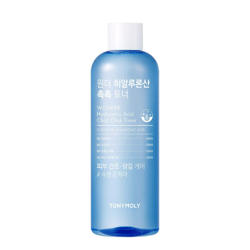 TONYMOLY Korean Wonder Hyaluronic Acid Chok Chok Toner to Hydrate, Plump Skin & Smooths Wrinkles