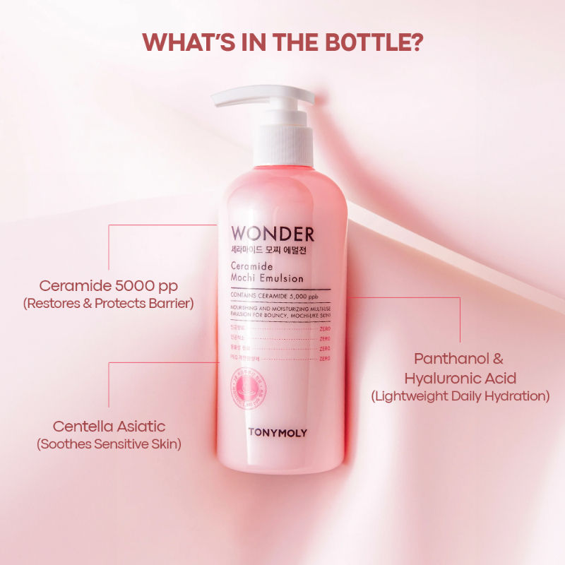 TONYMOLY Korean Wonder Ceramide Mochi Emulsion-Hydrates, Nourishes & Repairs Dry, Weak Skin