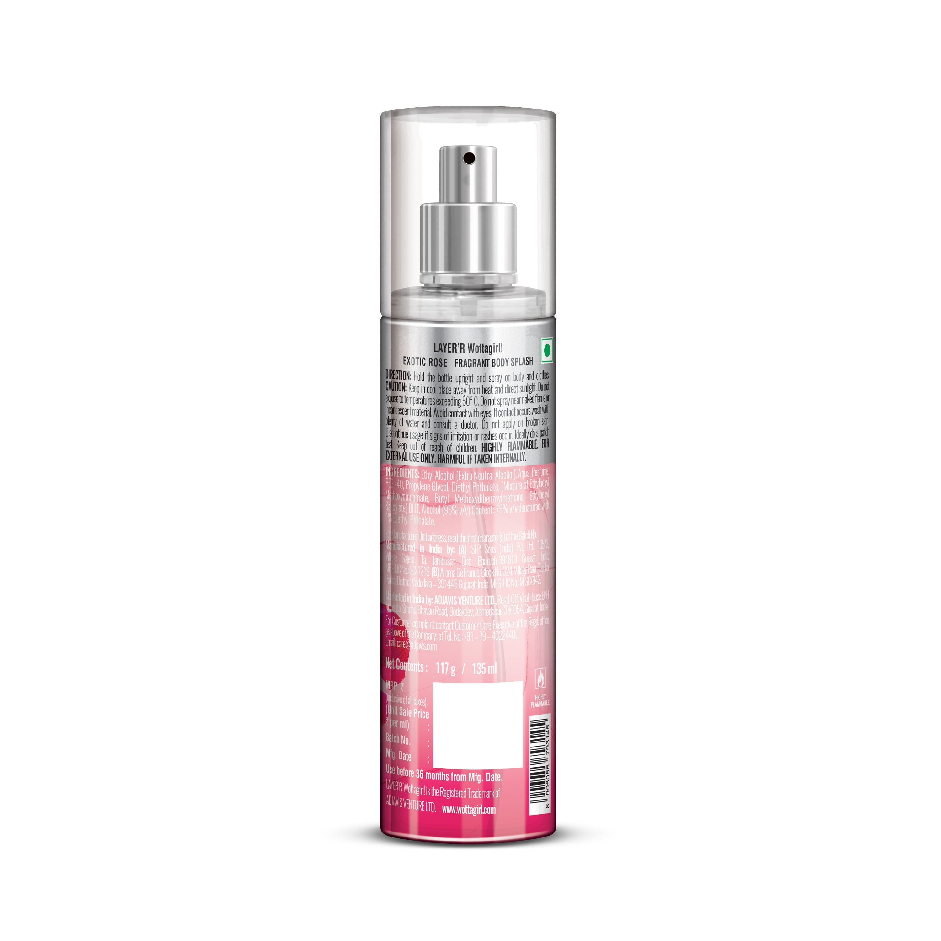Layer'r Wottagirl! Exotic Rose Body Mist Spray For Her