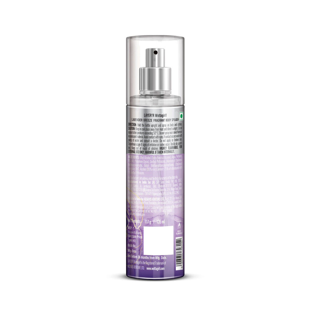 Layer'r Wottagirl! Lavender Breeze Body Mist Spray For Her