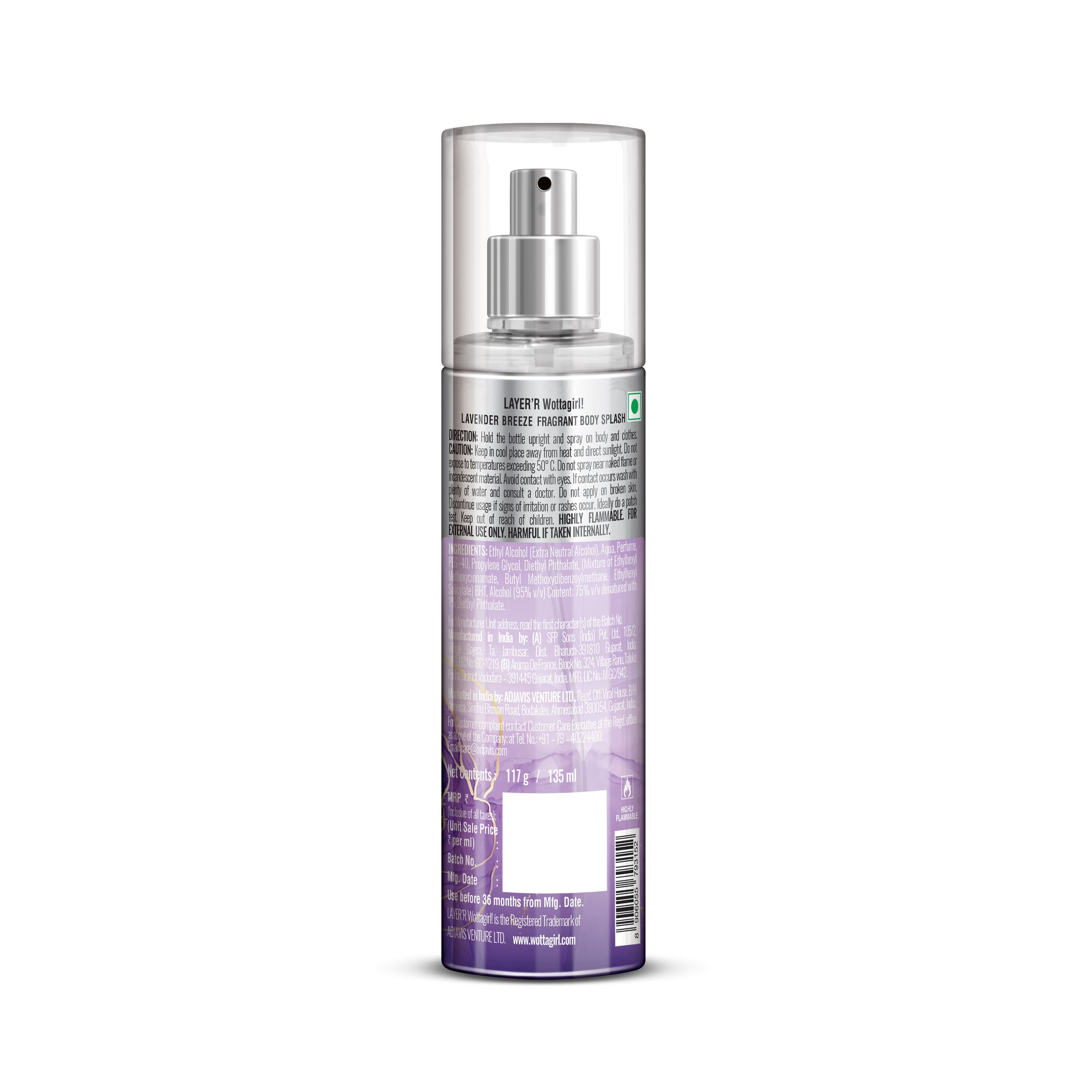 Layer'r Wottagirl! Lavender Breeze Body Mist Spray For Her