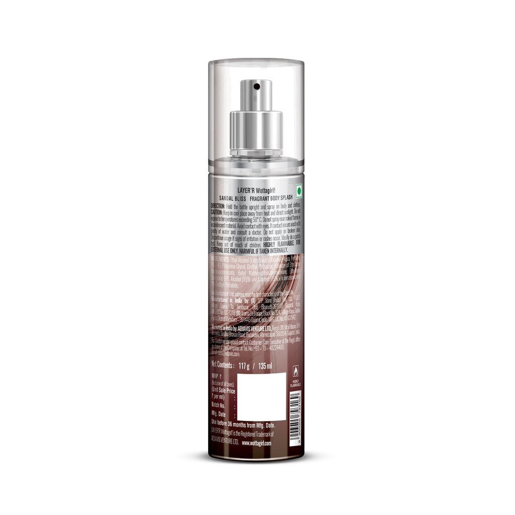 Layer'r Wottagirl! Sandal Bliss Body Mist Spray For Her
