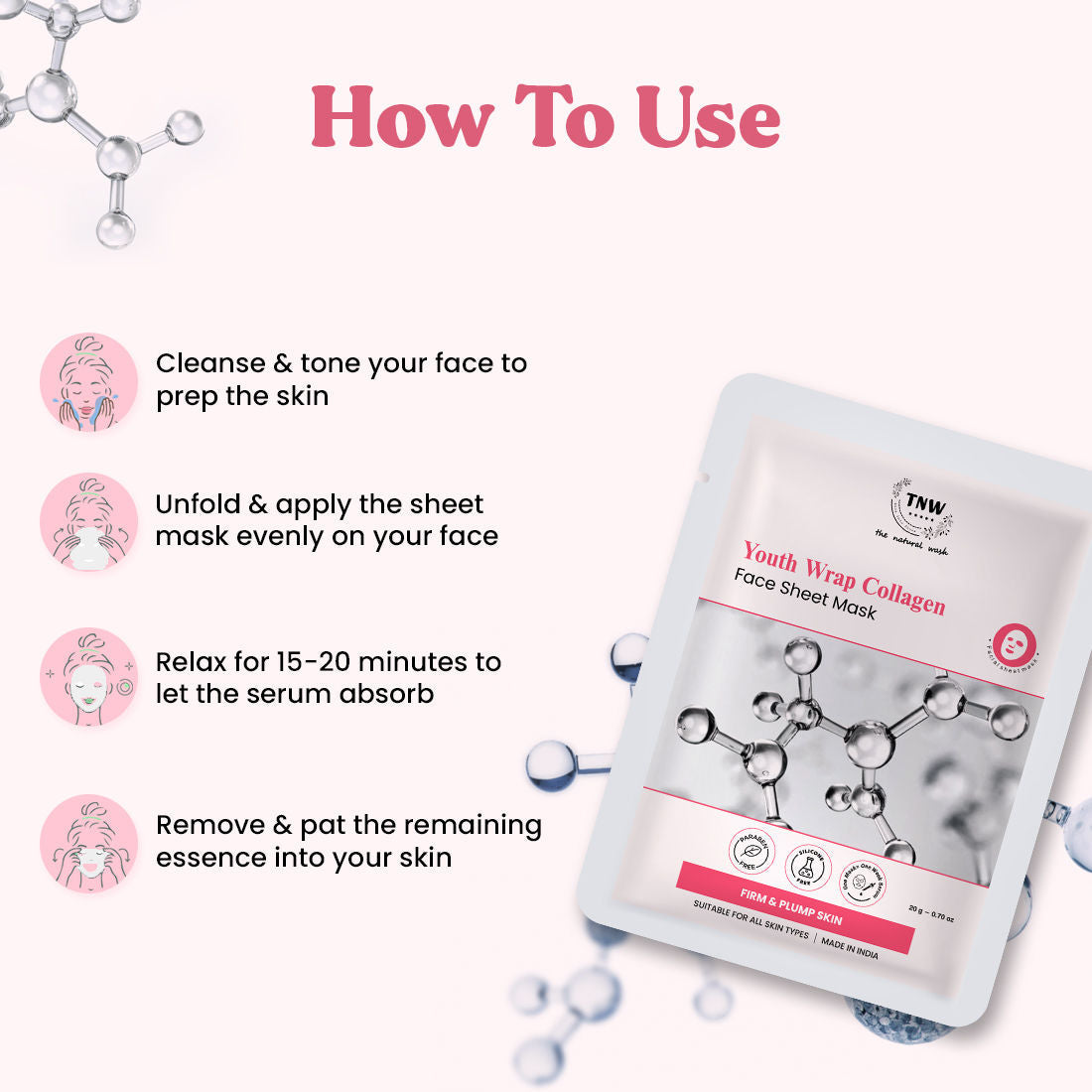 TNW The Natural Wash Glow Essence Collagen Face Sheet Mask