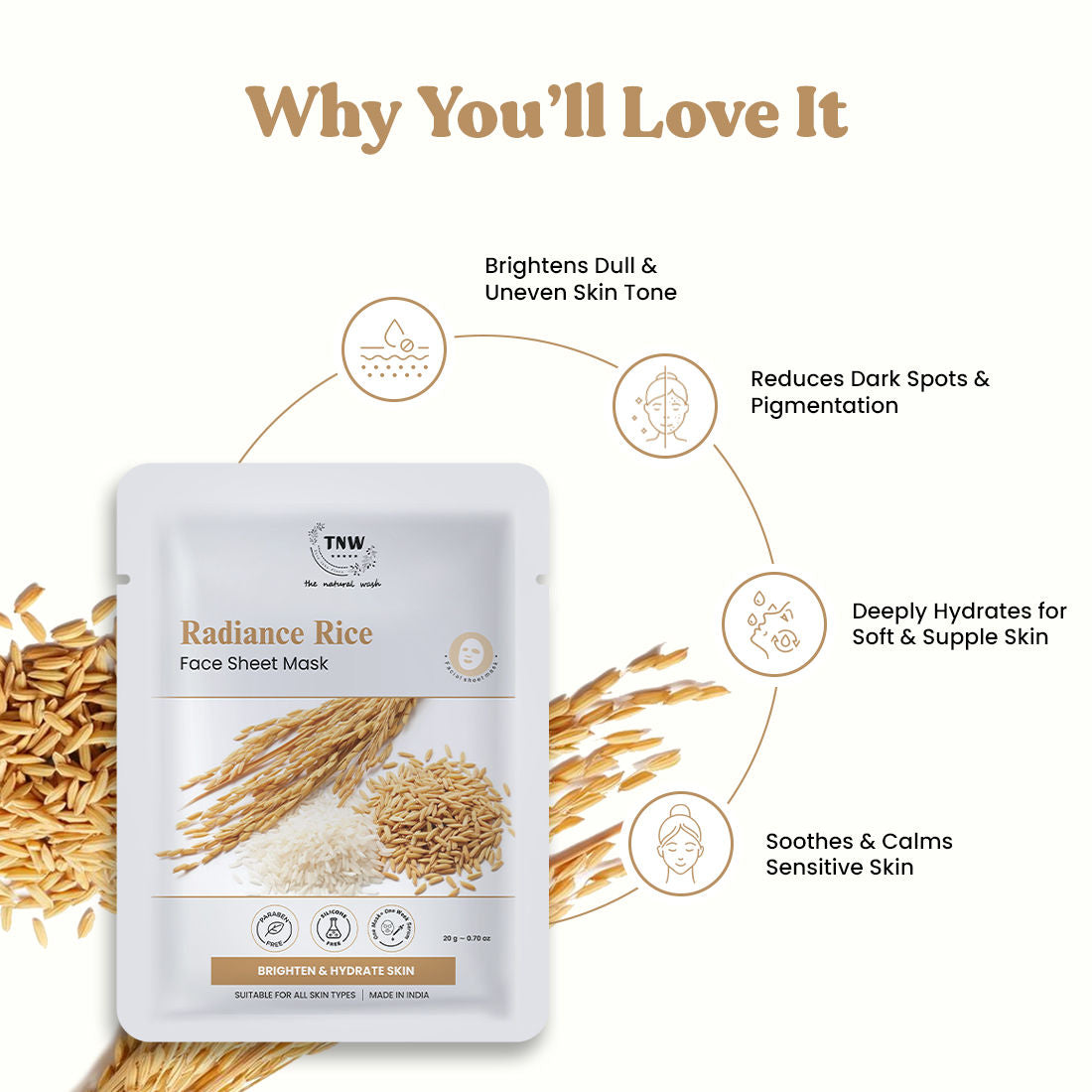 TNW The Natural Wash Pure Radiance Rice Face Sheet Mask