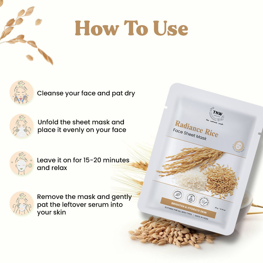 TNW The Natural Wash Pure Radiance Rice Face Sheet Mask