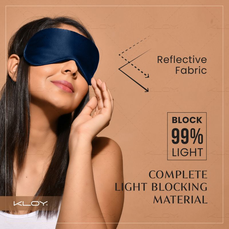 KLOY 100% Mulberry Silk Sleep Eye Mask - Blue