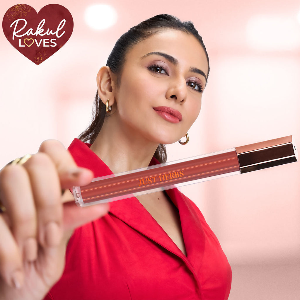 Just Herbs Plant-Powered Glossy Glass Lip Ink Long Stay Liquid Lipstick