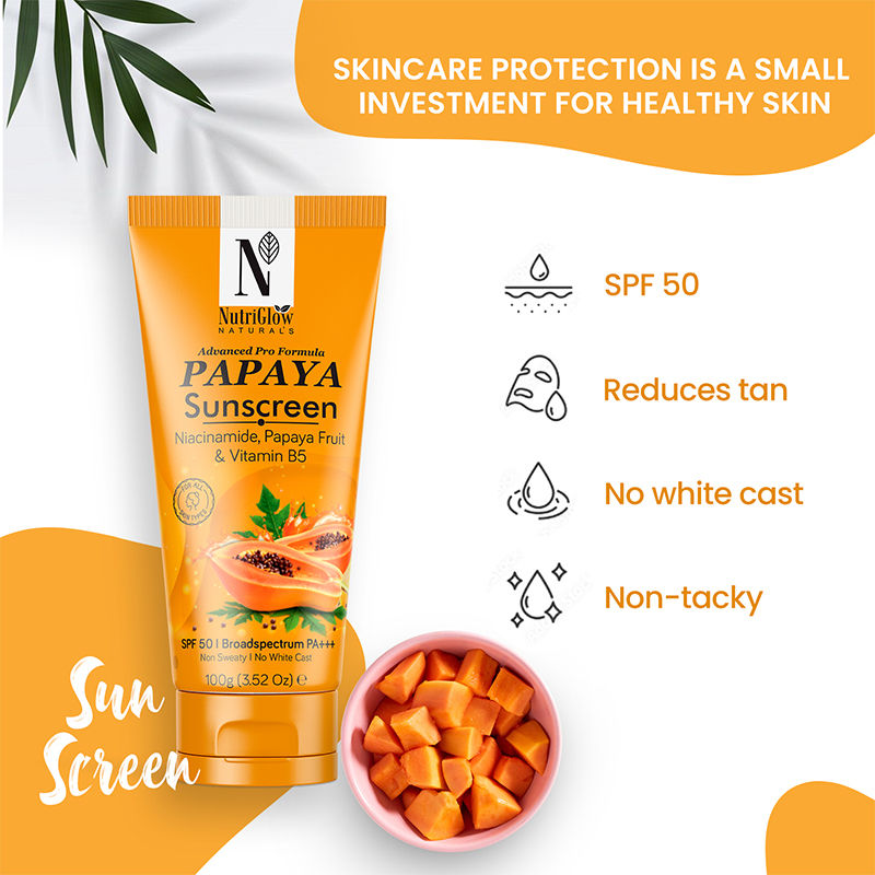 NutriGlow Natural's Advanced Pro Formula Papaya Sunscreen SPF 50 PA+++